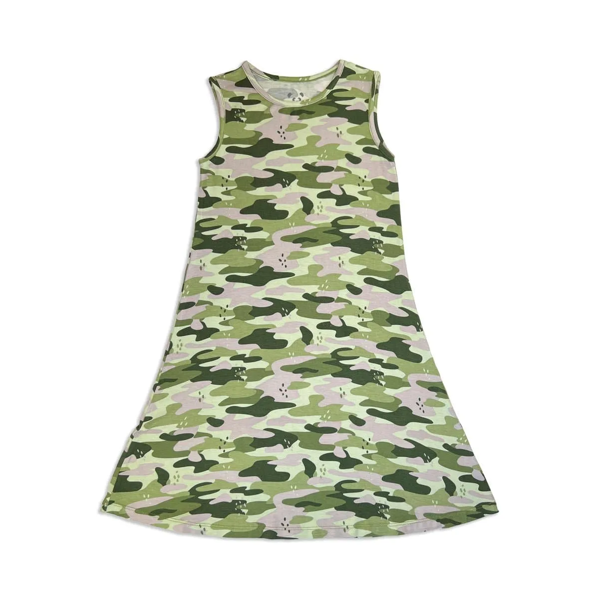 Green Camo Bamboo Girls' Sleeveless Dress