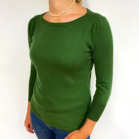 Green Green Buttoned Cashmere Crew Neck Jumper Small
