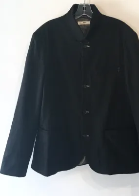 HOPE Mens black crinkled wool flannel blazer, S