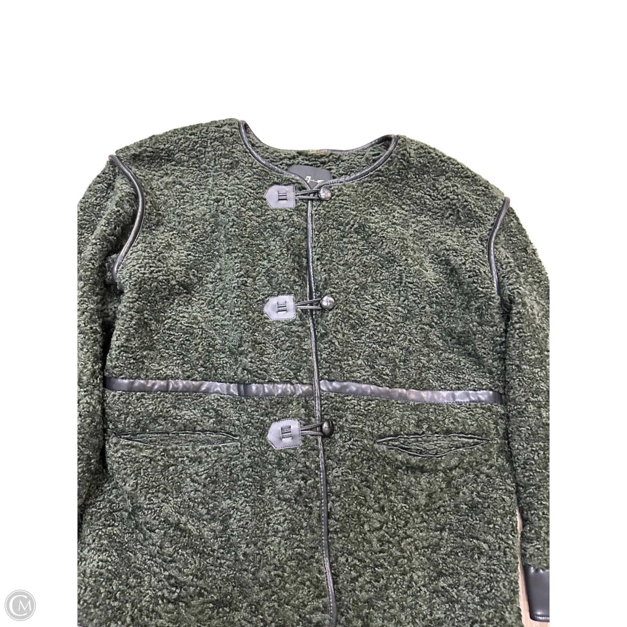 Jacket Faux Fur & Sherpa By 7 For All Mankind In Green, Size: L