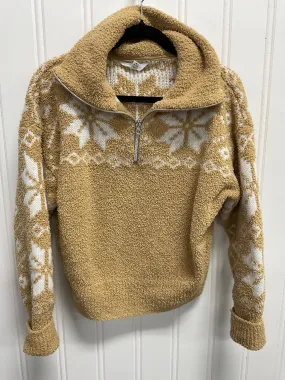 Jacket Faux Fur & Sherpa By Time And Tru In Tan & White, Size:M