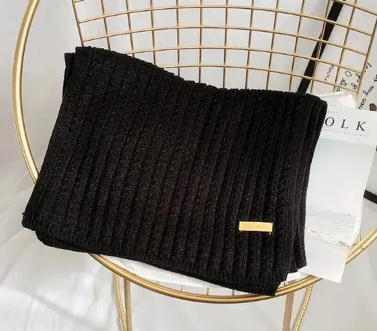 Knit Wool Blend Scarf