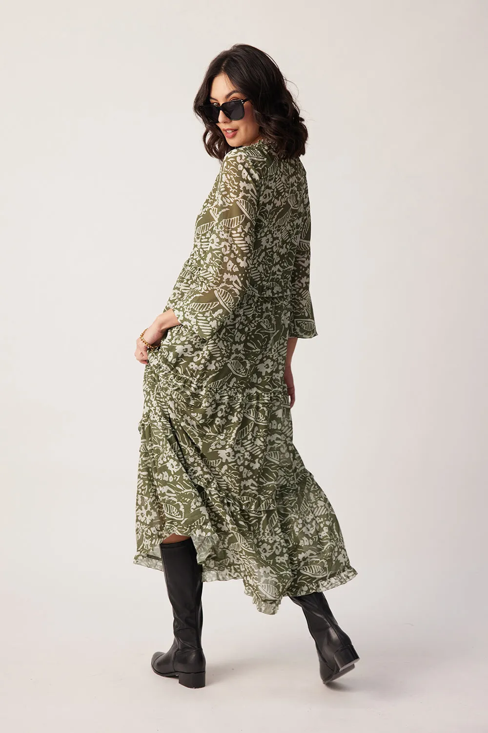 Lemon Tree Macy Dress & Singlet Sage Print