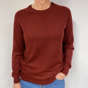 Maroon Red Cashmere Crew Neck Jumper Medium