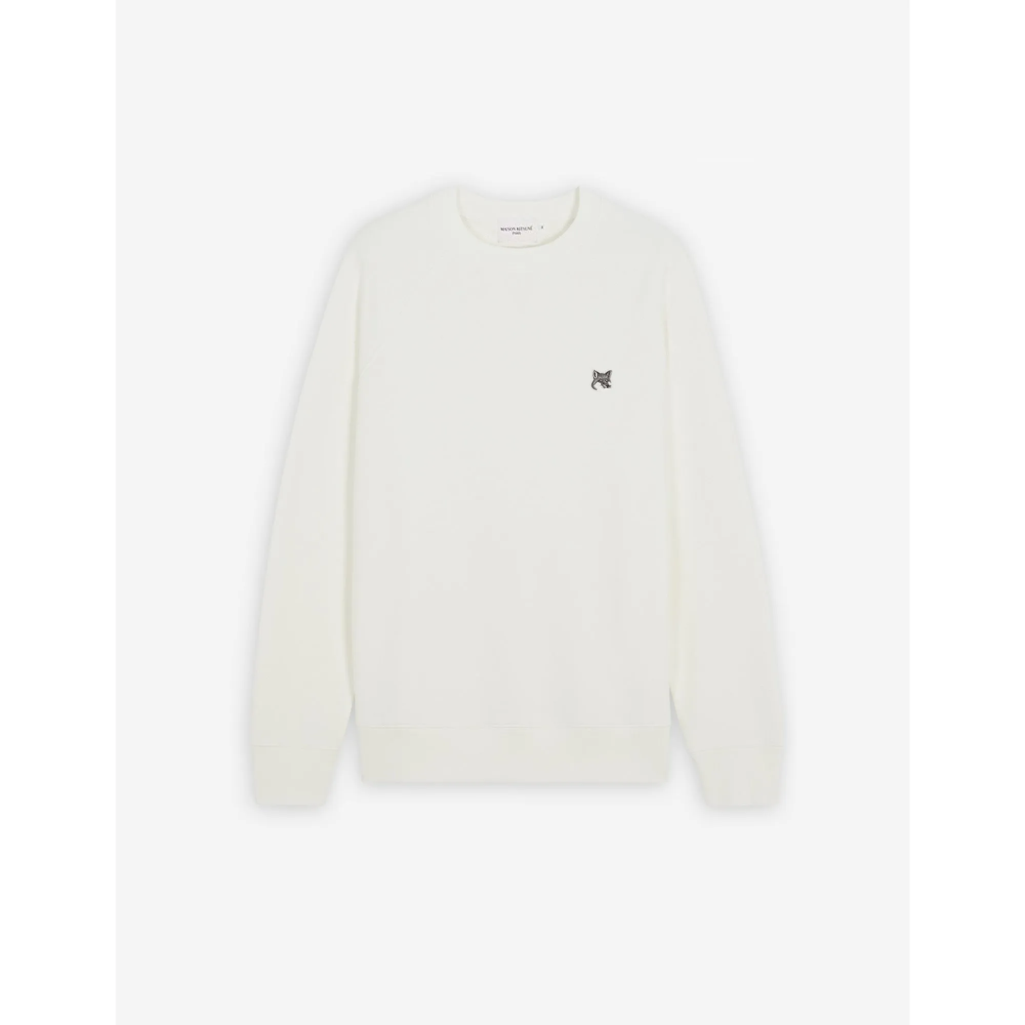 Men Grey Fox Head Patch Classic Sweatshirt - Ecru
