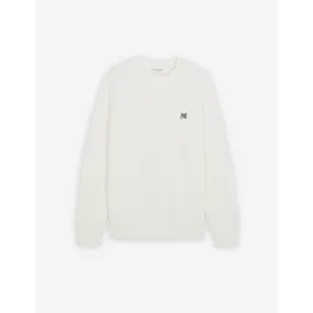 Men Grey Fox Head Patch Classic Sweatshirt - Ecru
