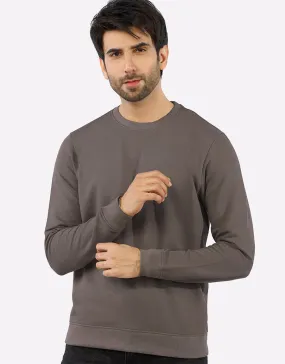 Men's Crew Neck  PLAIN SWEATSHIRT Dark Grey