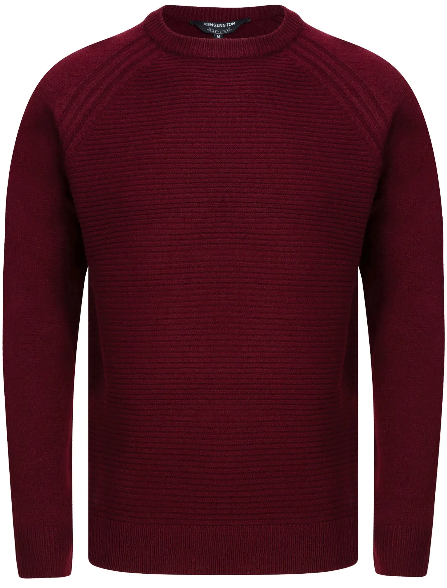 Morphy Ribbed Stitch Crew Neck Knitted Jumper in Oxblood - Kensington Eastside