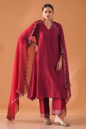 Mulberry Smocked Kurta Set