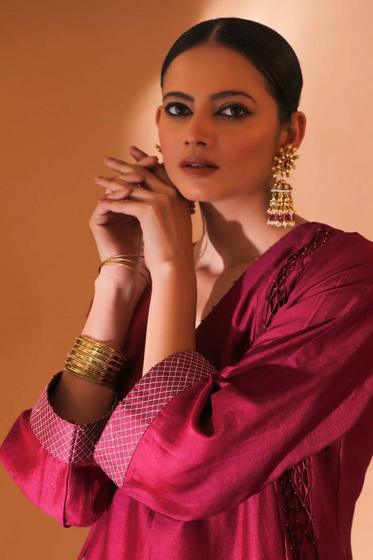Mulberry Smocked Kurta Set