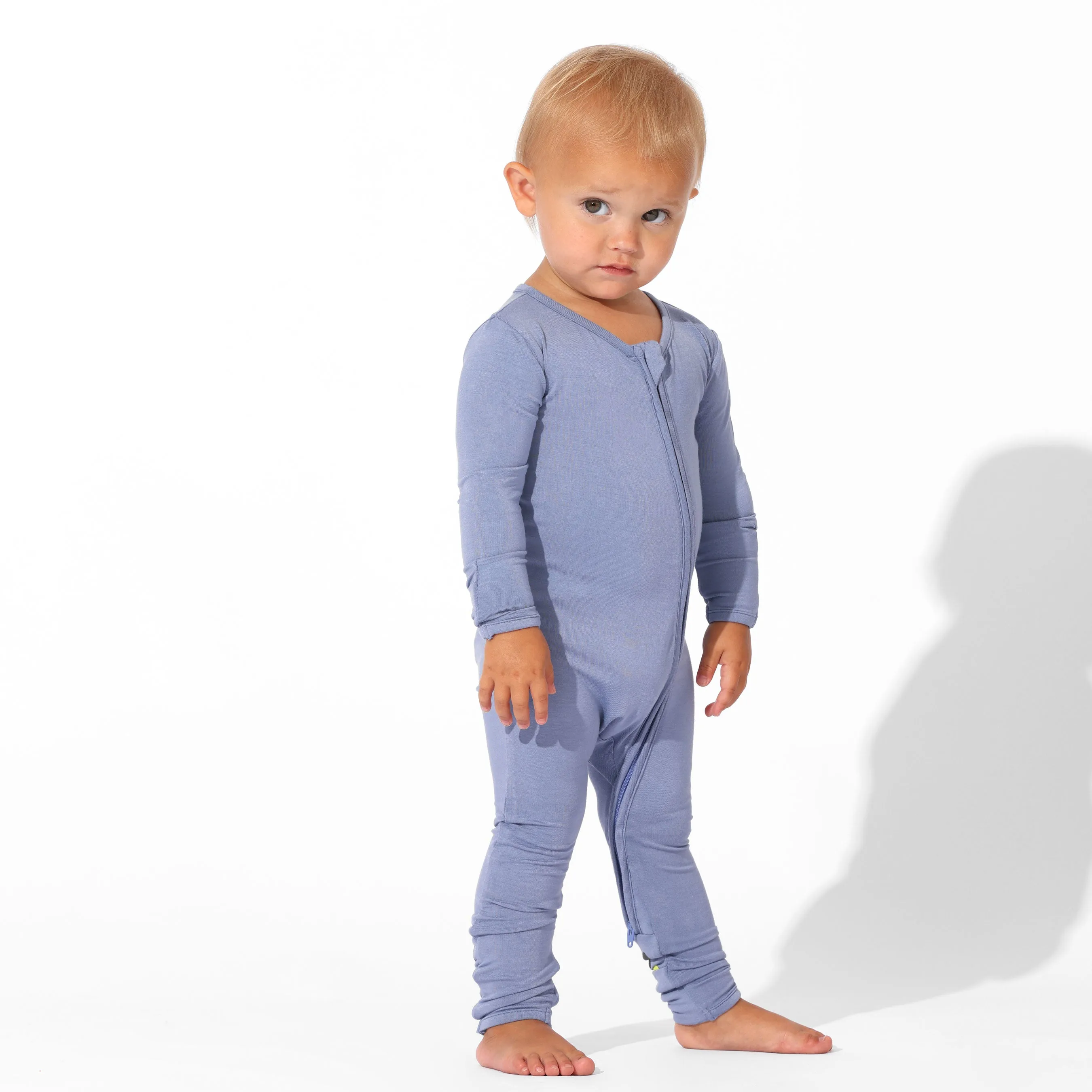 Mystic Blue Bamboo Convertible Footie