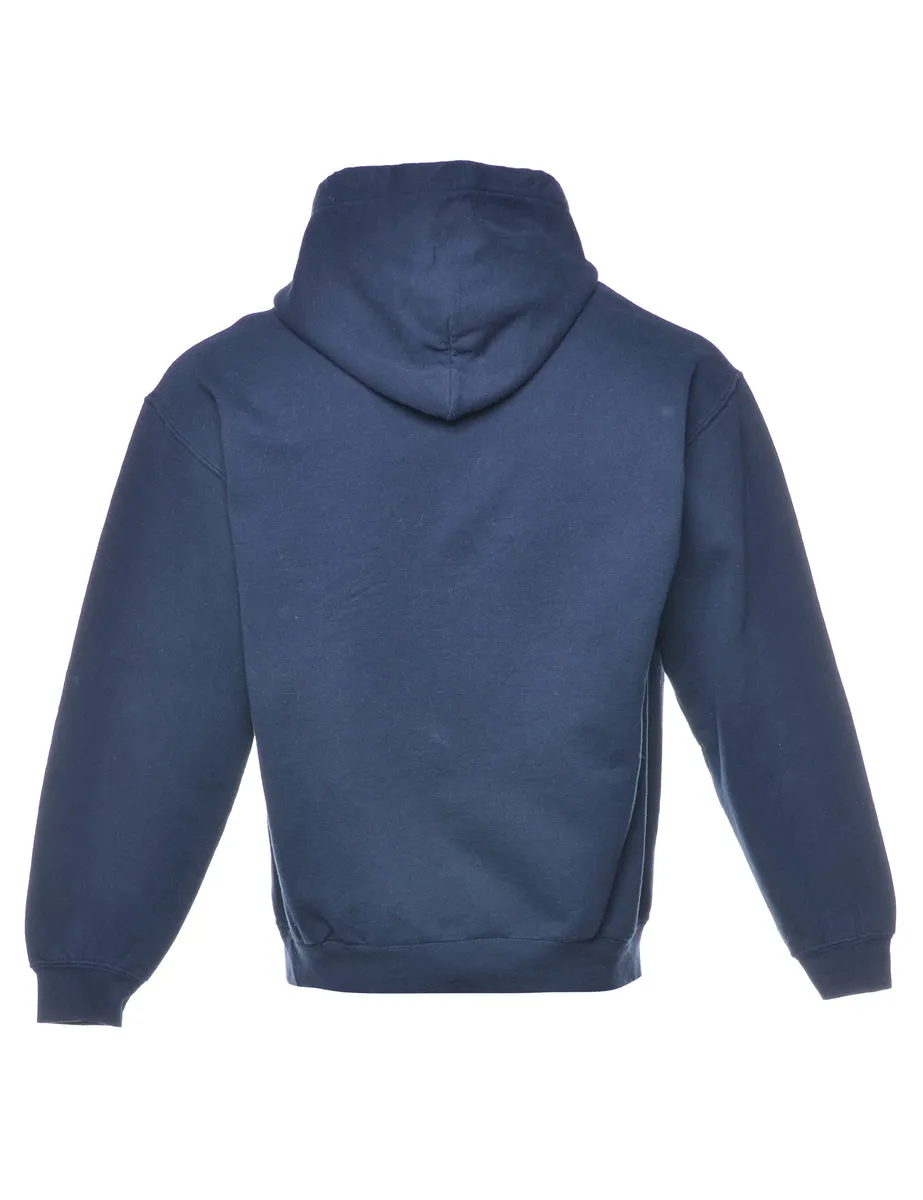Navy Athletics Printed Hoodie - S