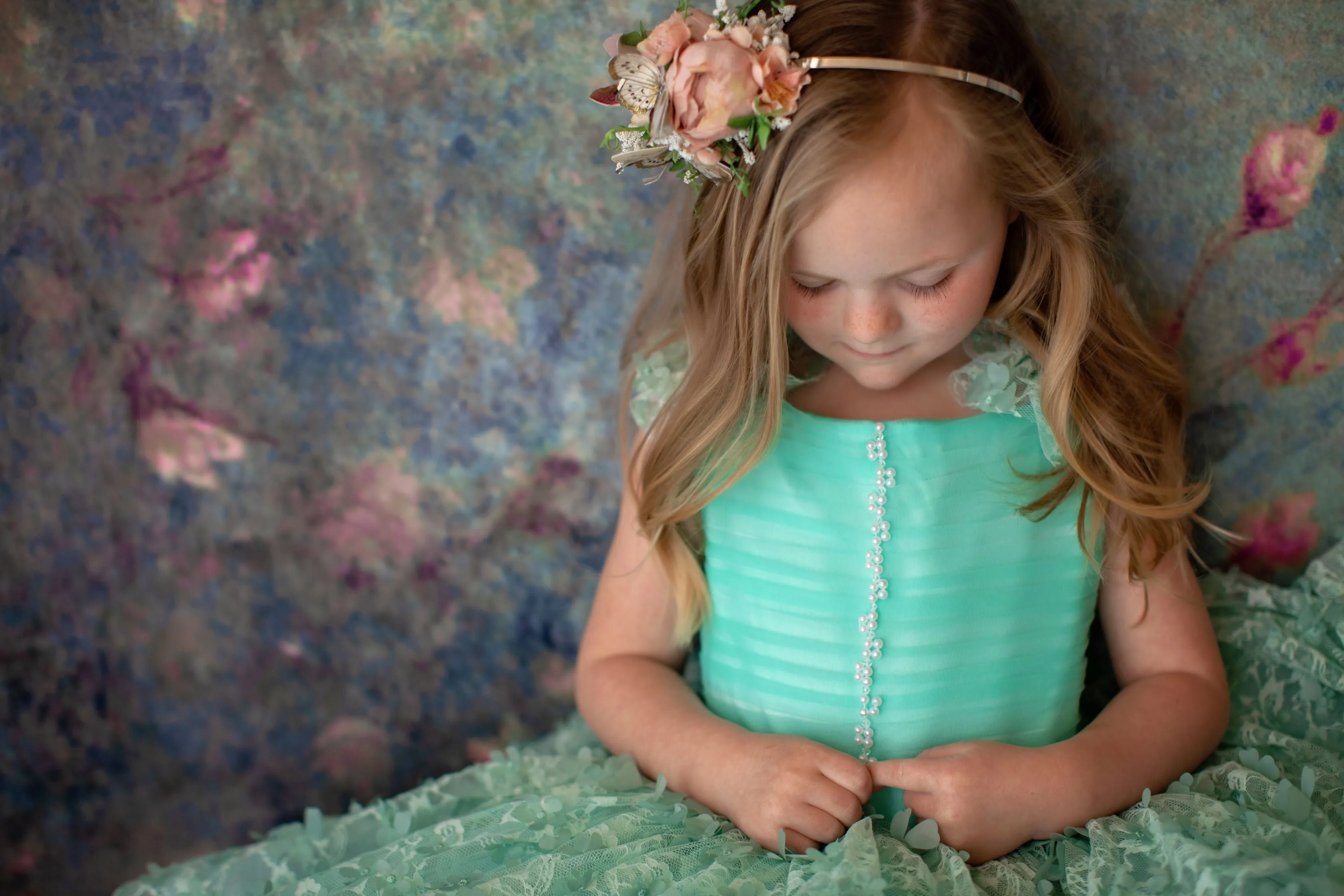 New "Fluttering Mint" -  Petal Length dress ( 4 Year - Petite 5 Year)