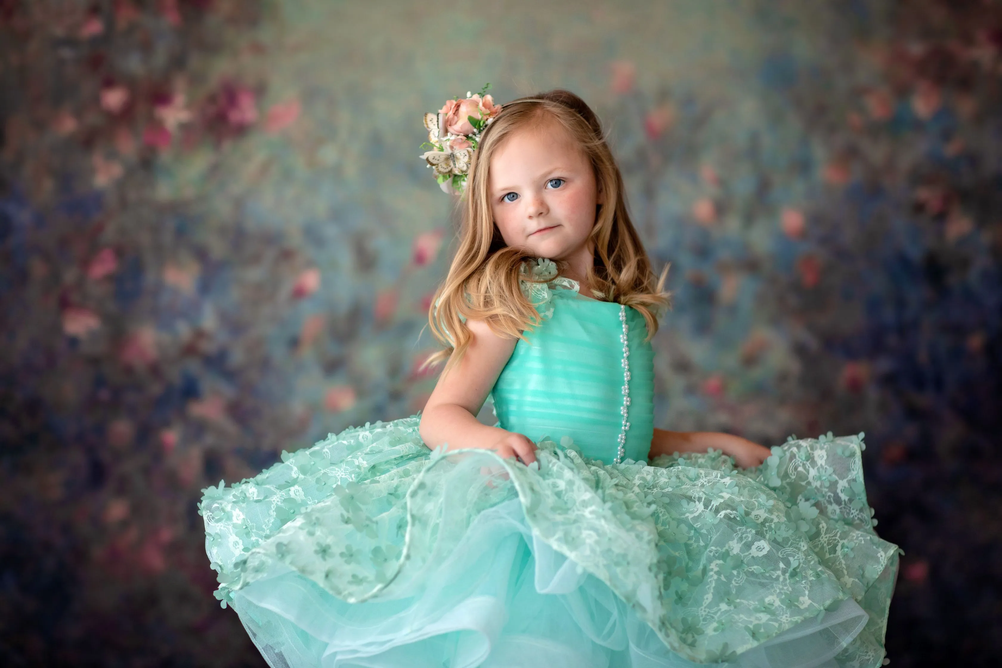 New "Fluttering Mint" -  Petal Length dress ( 4 Year - Petite 5 Year)