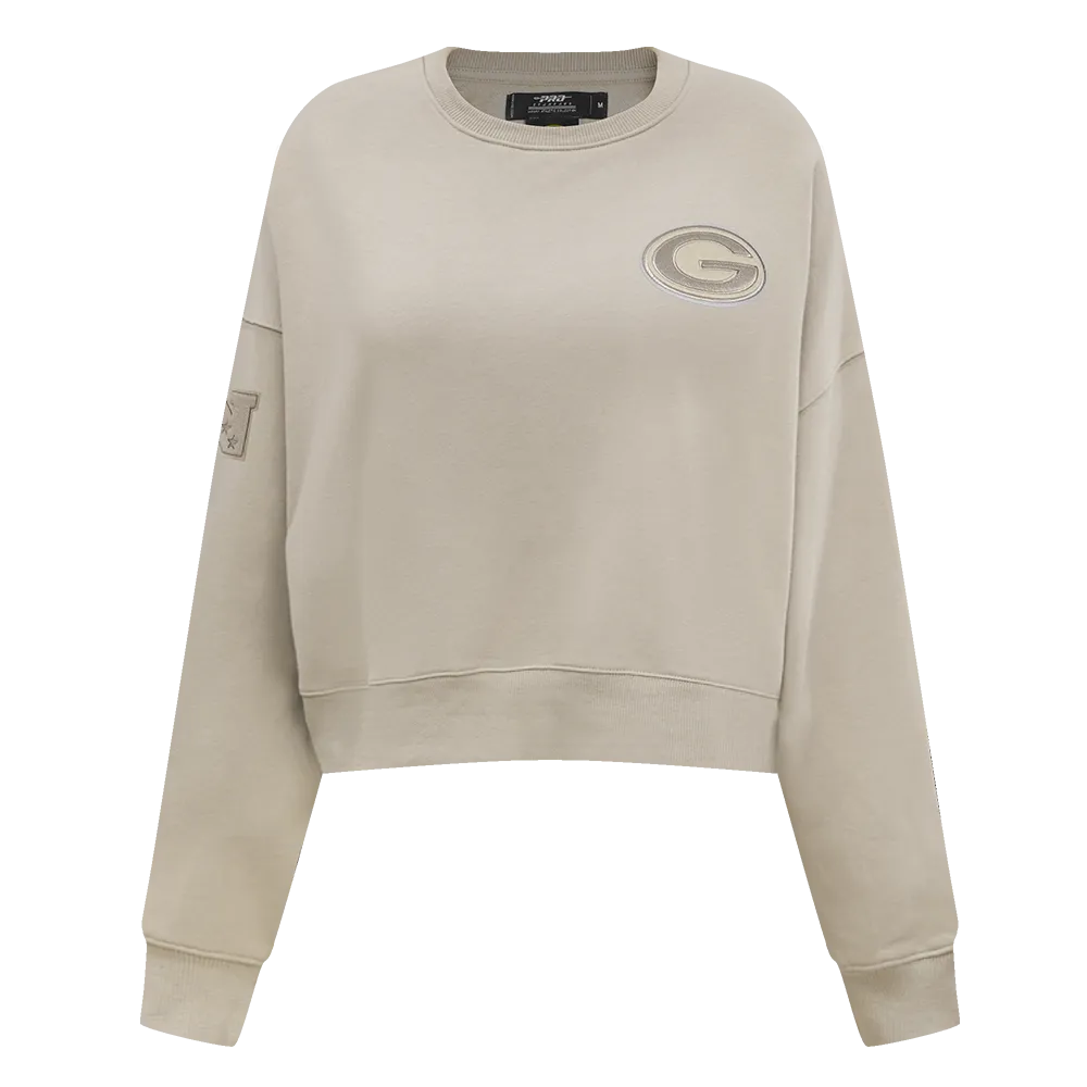NFL GREEN BAY PACKERS NEUTRAL WOMEN'S CREWNECK (TAUPE)