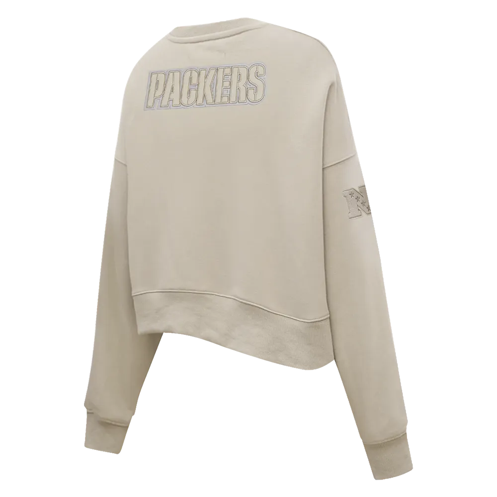 NFL GREEN BAY PACKERS NEUTRAL WOMEN'S CREWNECK (TAUPE)