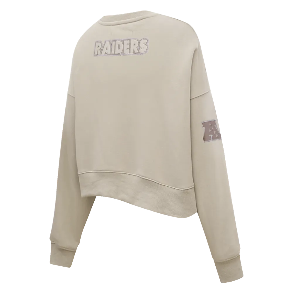 NFL LAS VEGAS RAIDERS NEUTRAL WOMEN'S CREWNECK (TAUPE)