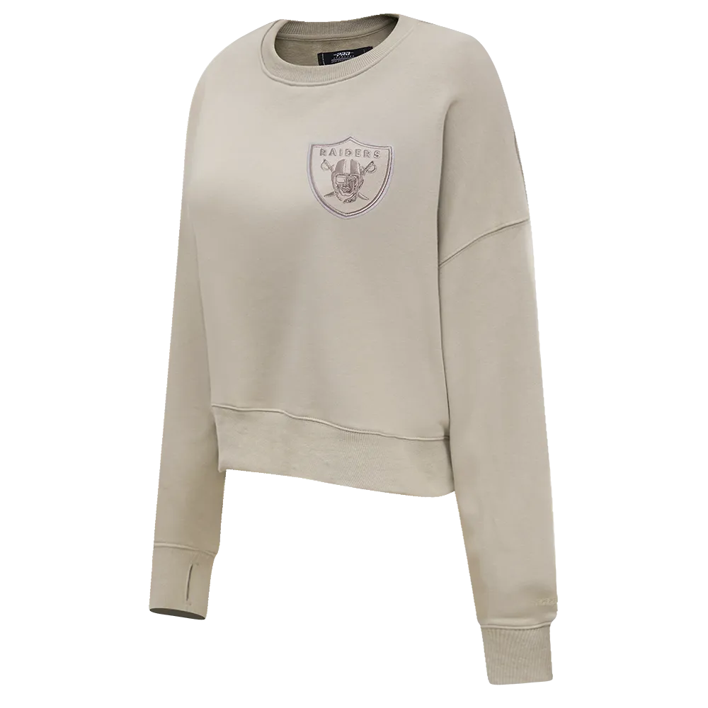 NFL LAS VEGAS RAIDERS NEUTRAL WOMEN'S CREWNECK (TAUPE)