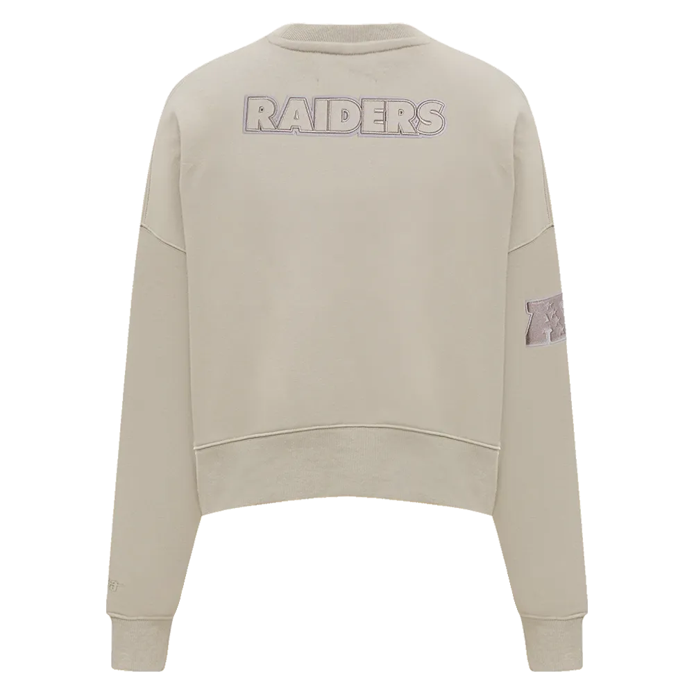 NFL LAS VEGAS RAIDERS NEUTRAL WOMEN'S CREWNECK (TAUPE)