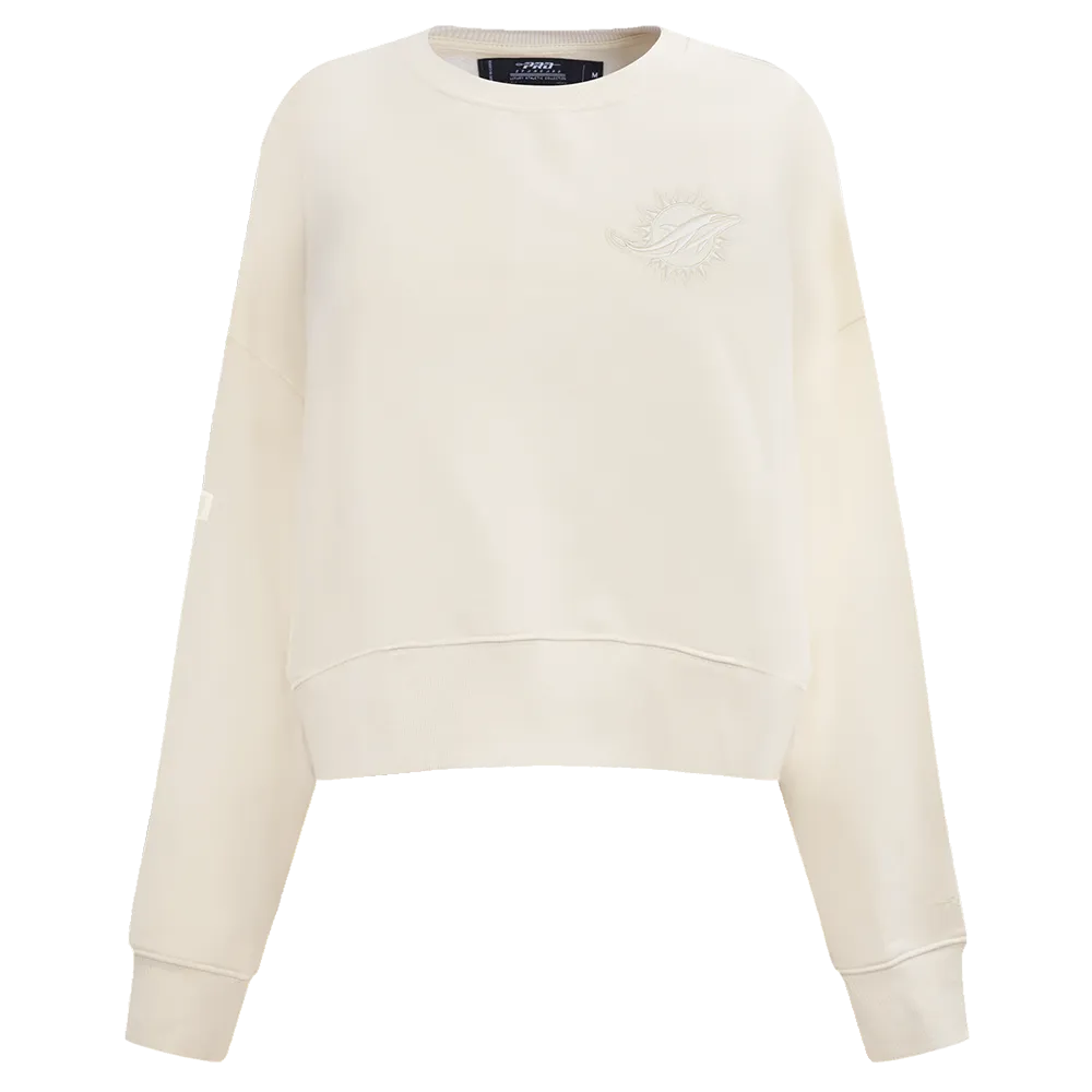 NFL MIAMI DOLPHINS NEUTRAL WOMEN'S CREWNECK (EGGSHELL)