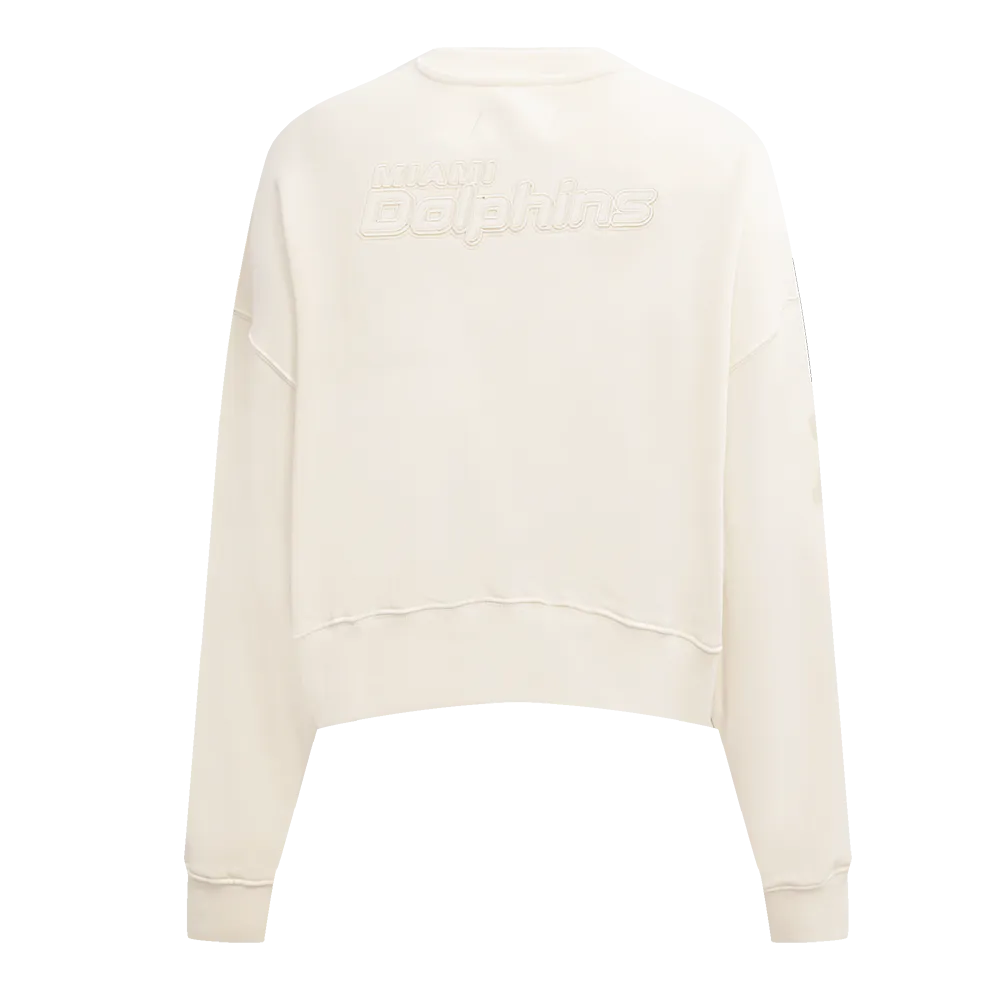 NFL MIAMI DOLPHINS NEUTRAL WOMEN'S CREWNECK (EGGSHELL)