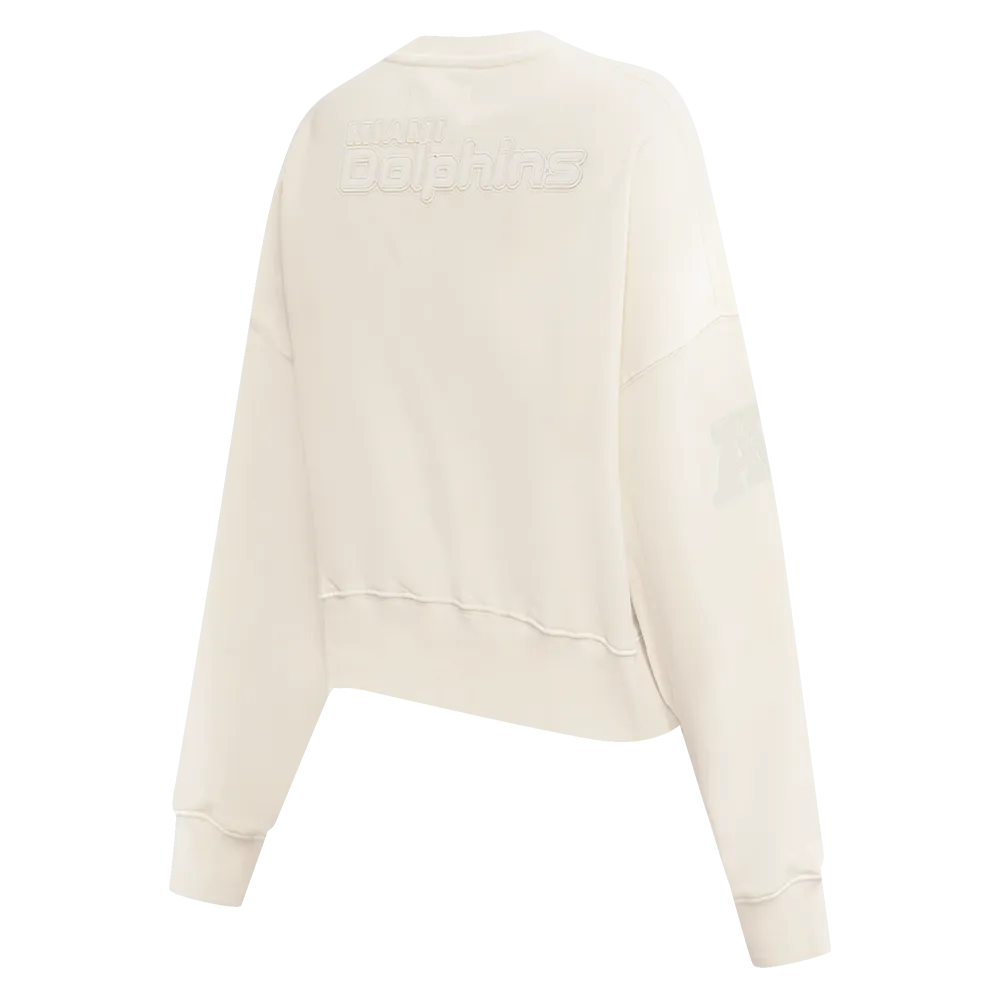 NFL MIAMI DOLPHINS NEUTRAL WOMEN'S CREWNECK (EGGSHELL)