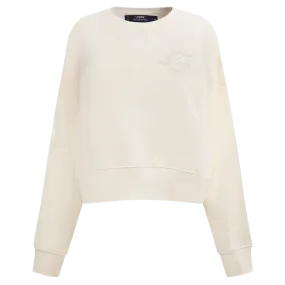 NFL MIAMI DOLPHINS NEUTRAL WOMEN'S CREWNECK (EGGSHELL)