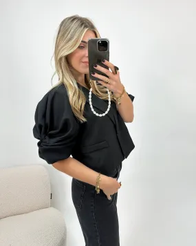 Nina Puff Sleeve Blazer Black