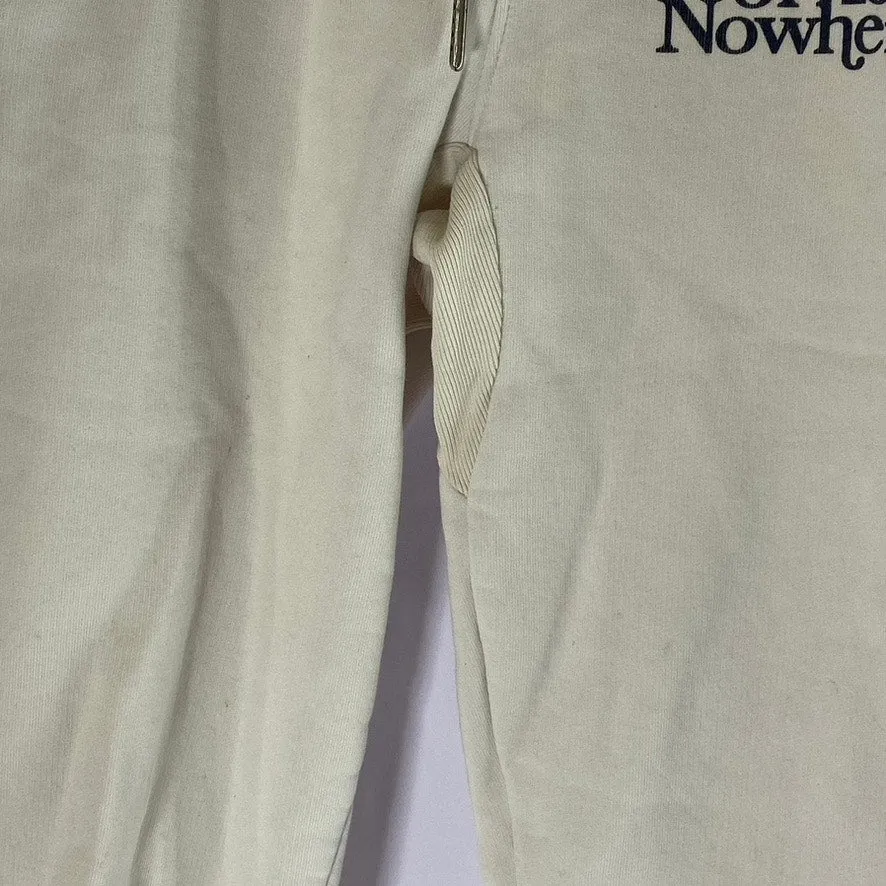 NYON Unisex Cream-Black Drawstring "New York or Nowhere" Logo Sweatpants SZ XS