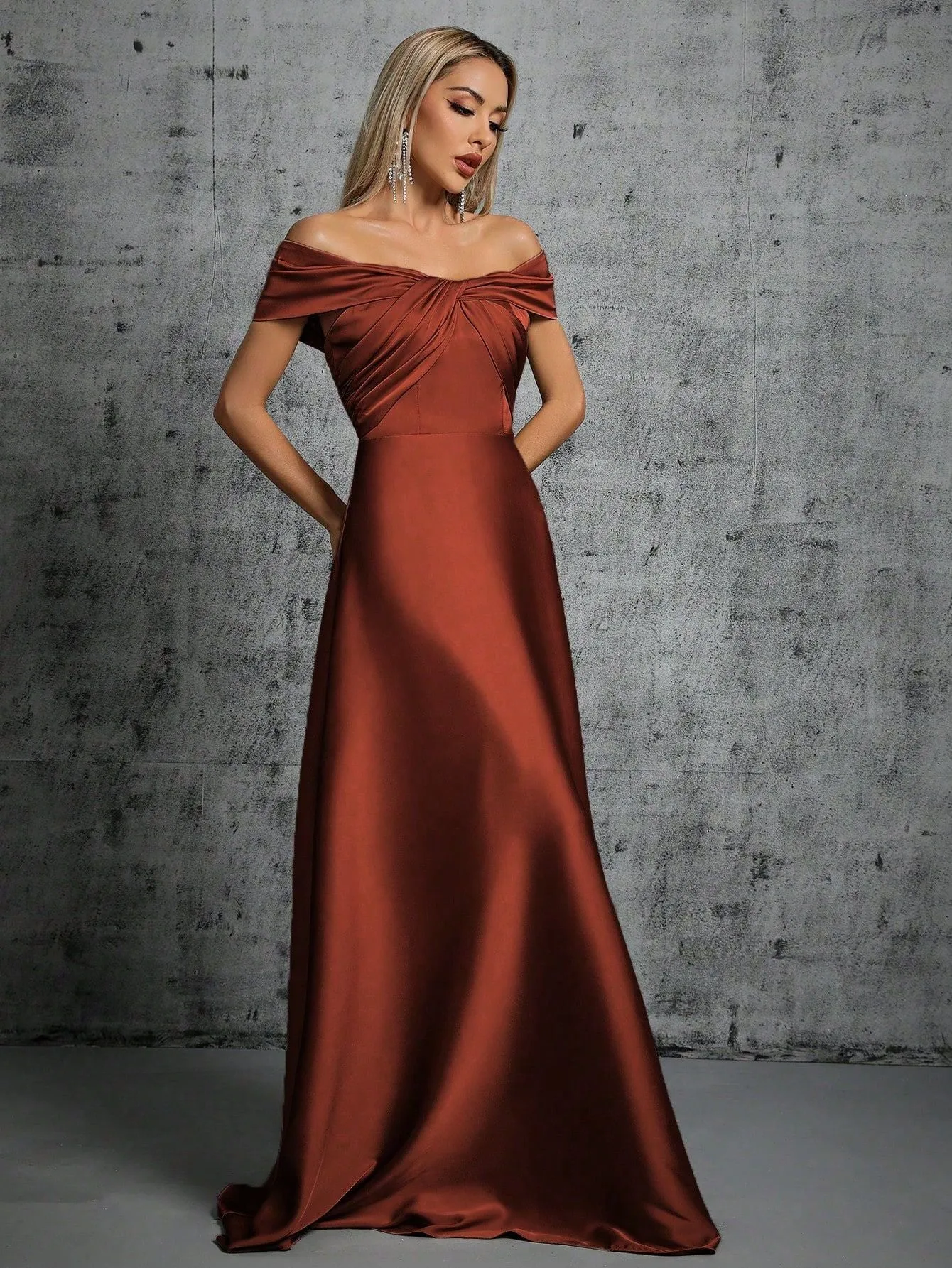 Off Shoulder Sexy Twisted Evening Dress