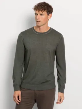 OLYMP DARK GREEN WOOL CREWNECK