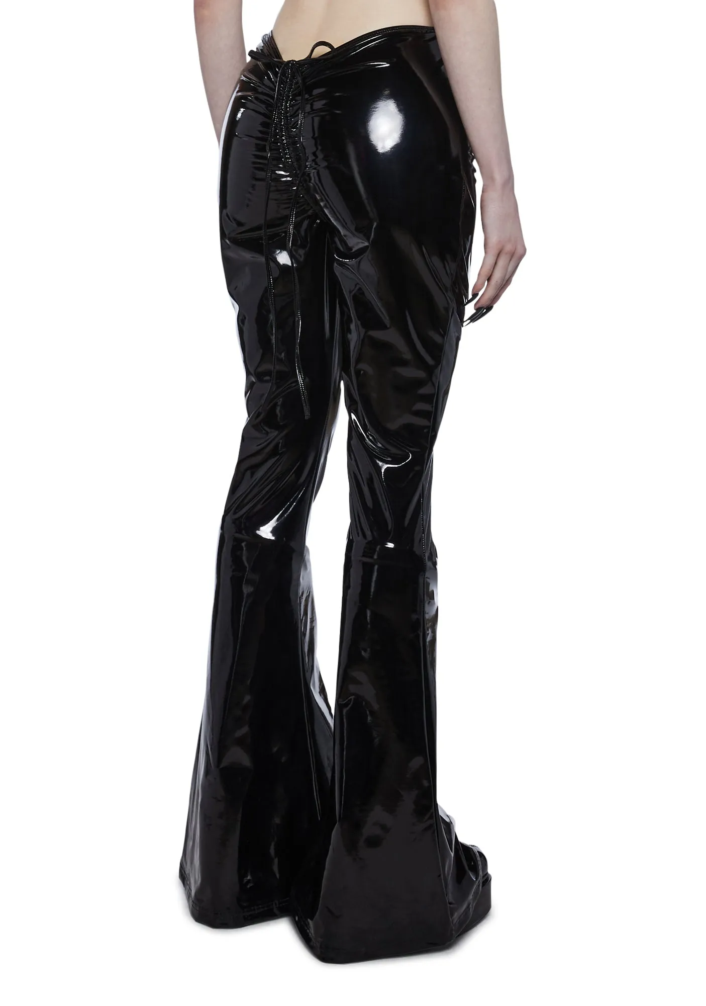 Ominous Whispers V-Cut Flared Pants - Vinyl