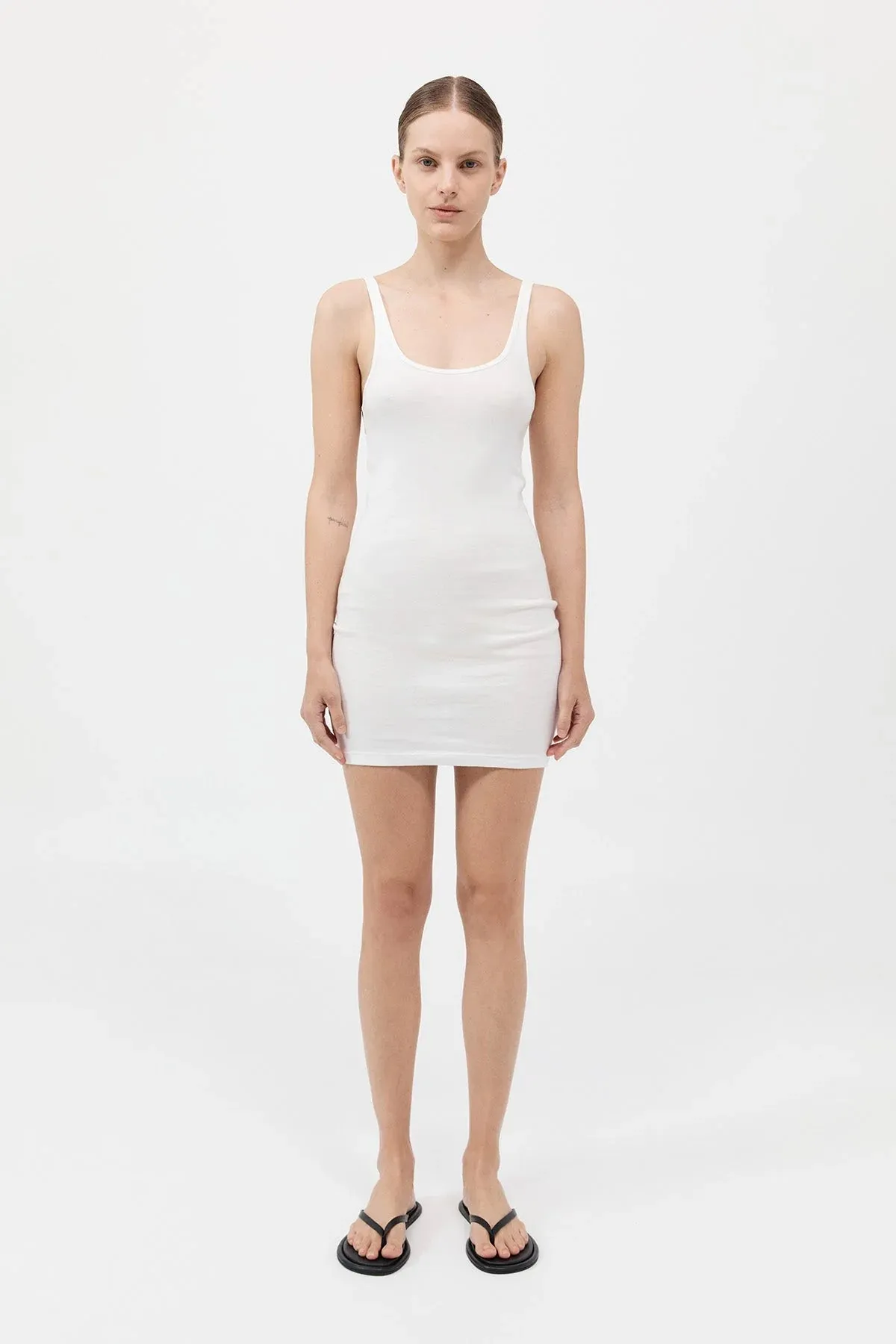 Organic Cotton Slip Dress - White