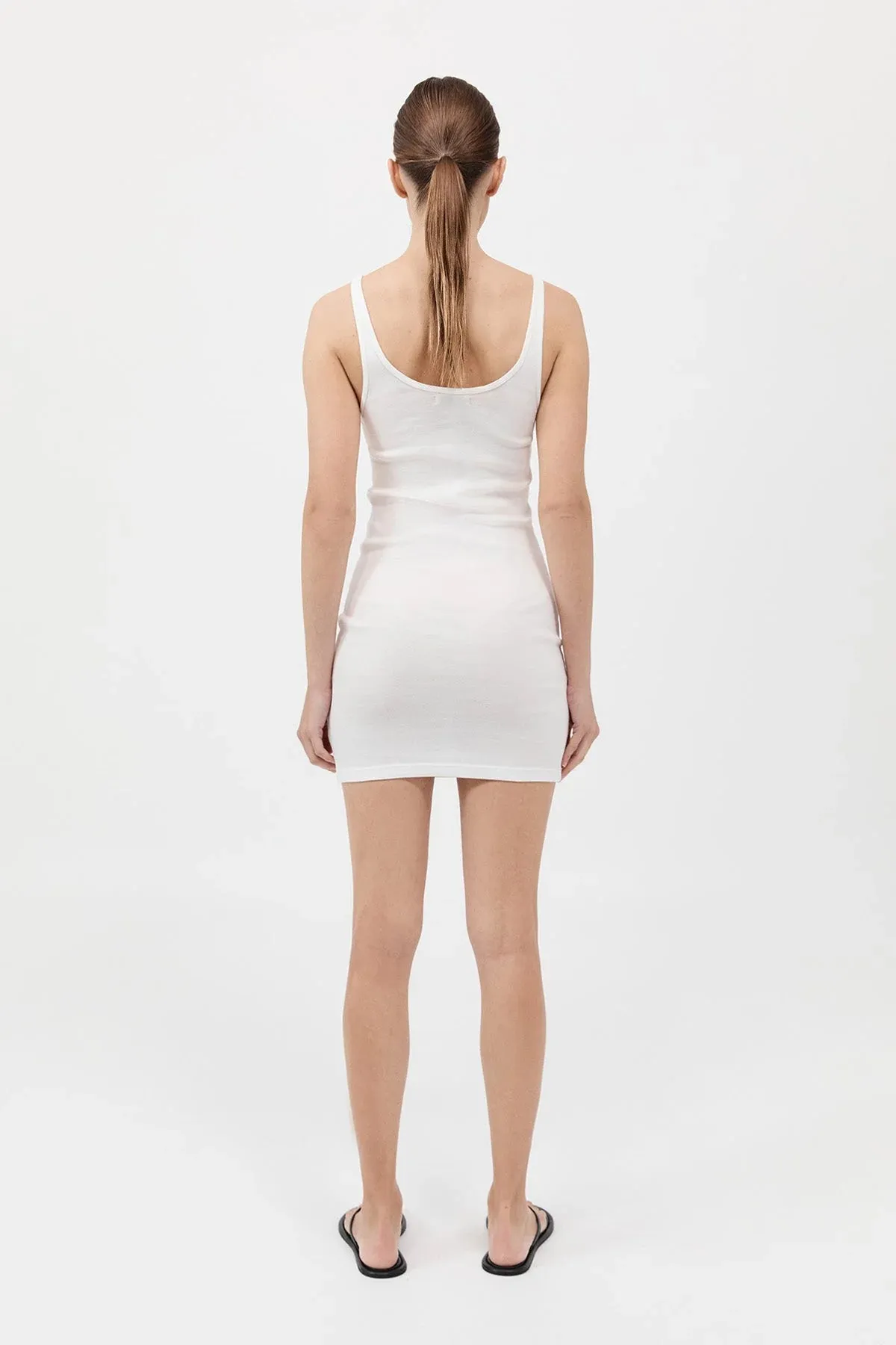 Organic Cotton Slip Dress - White