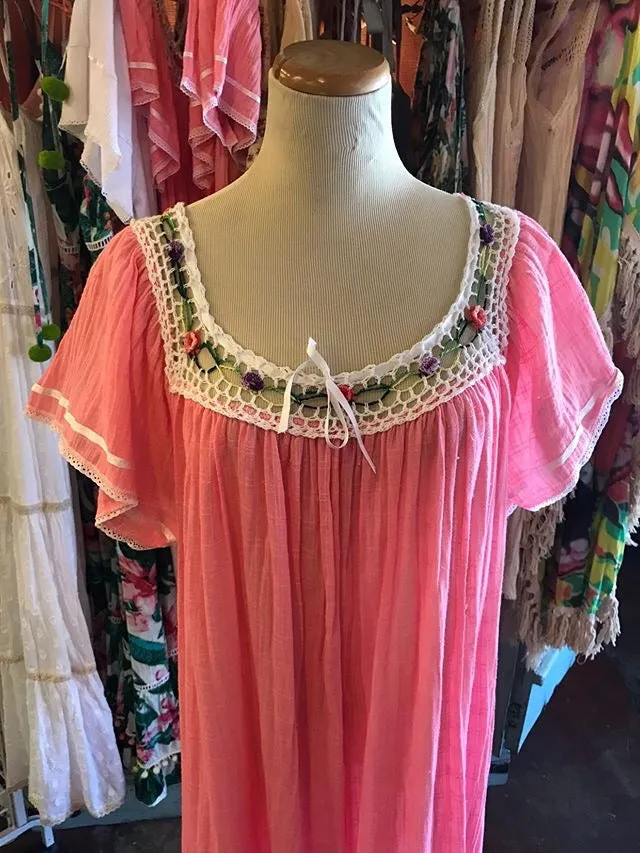 Pink Crochet Dress