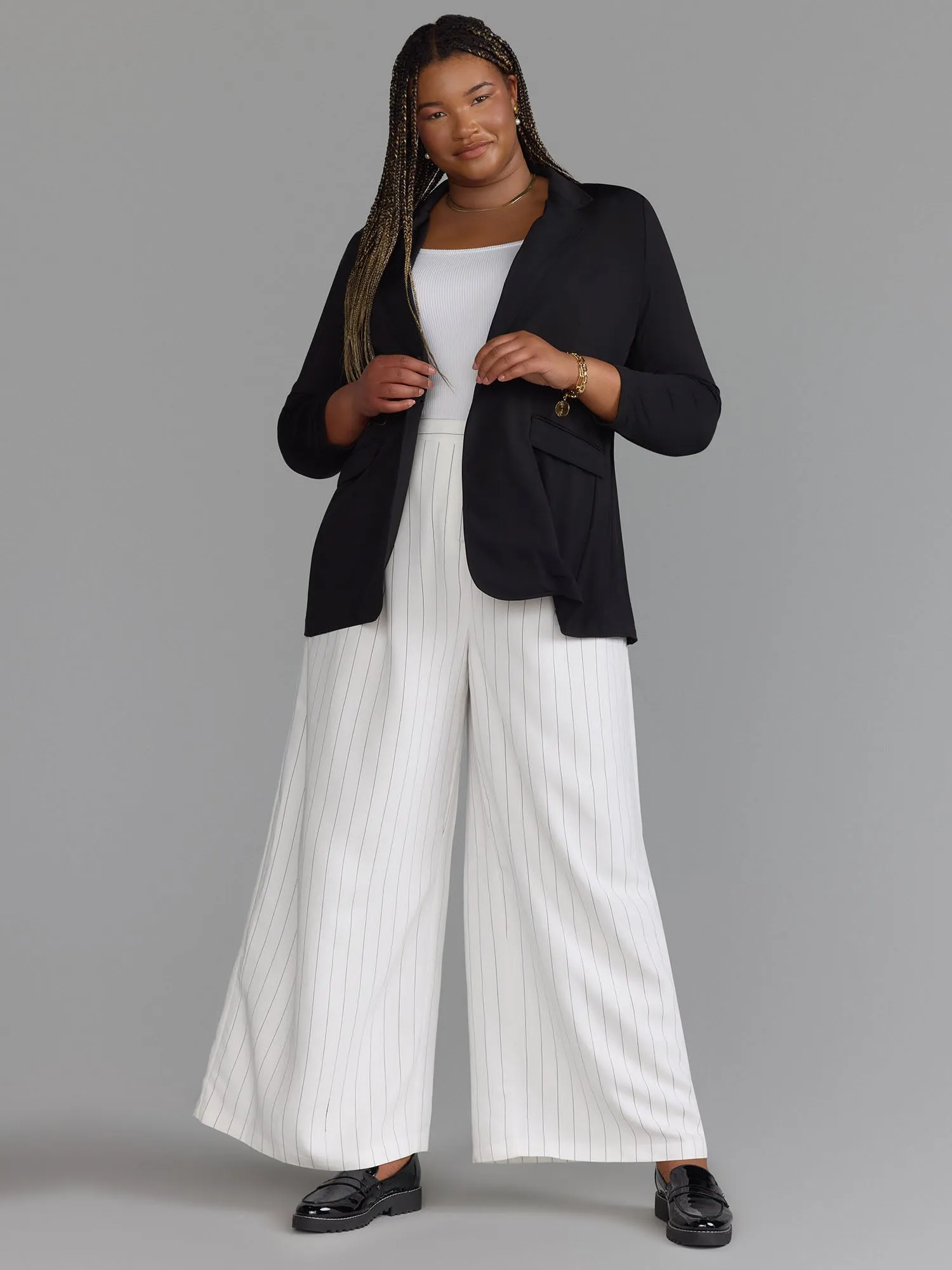 Plus Matte Jersey Blazer
