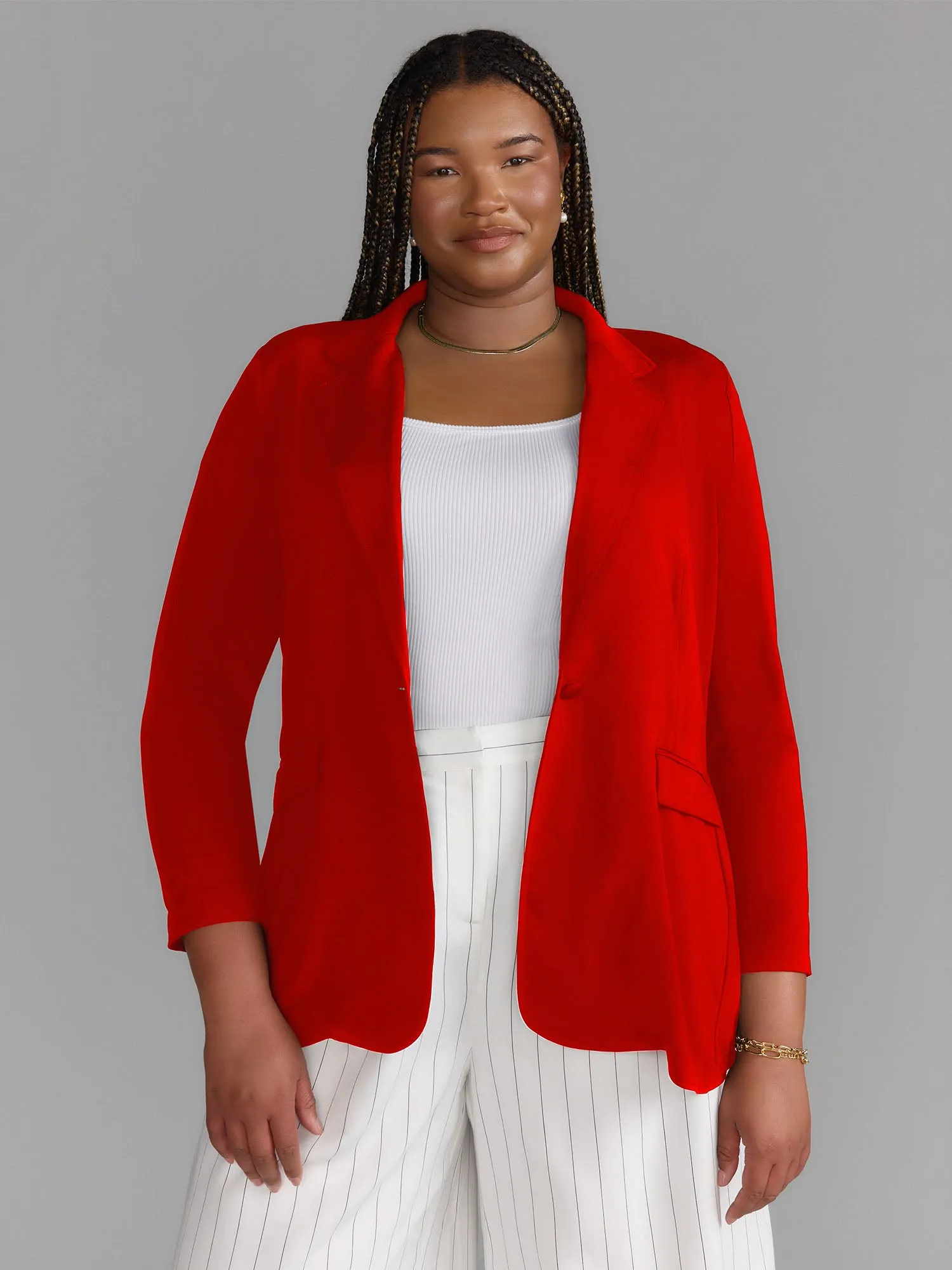 Plus Matte Jersey Blazer