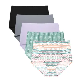 Plus Size No Show High Waist Underwear Print 5 Pack