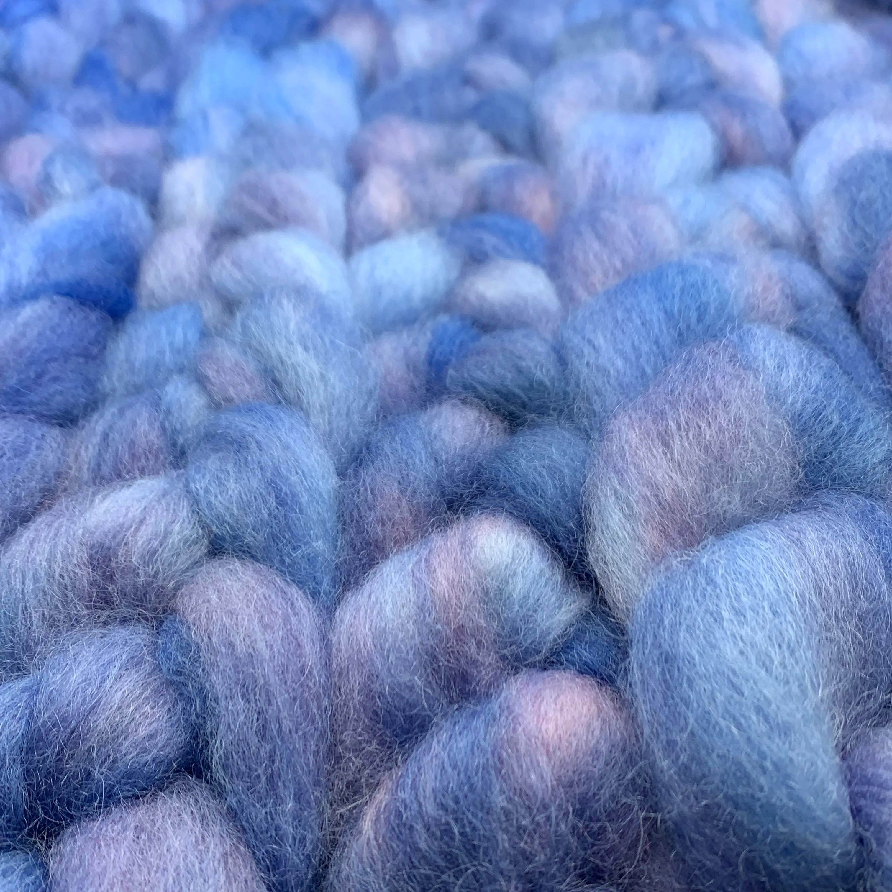 PNWWW Coopworth Wool Roving 4oz: Battle Plaid