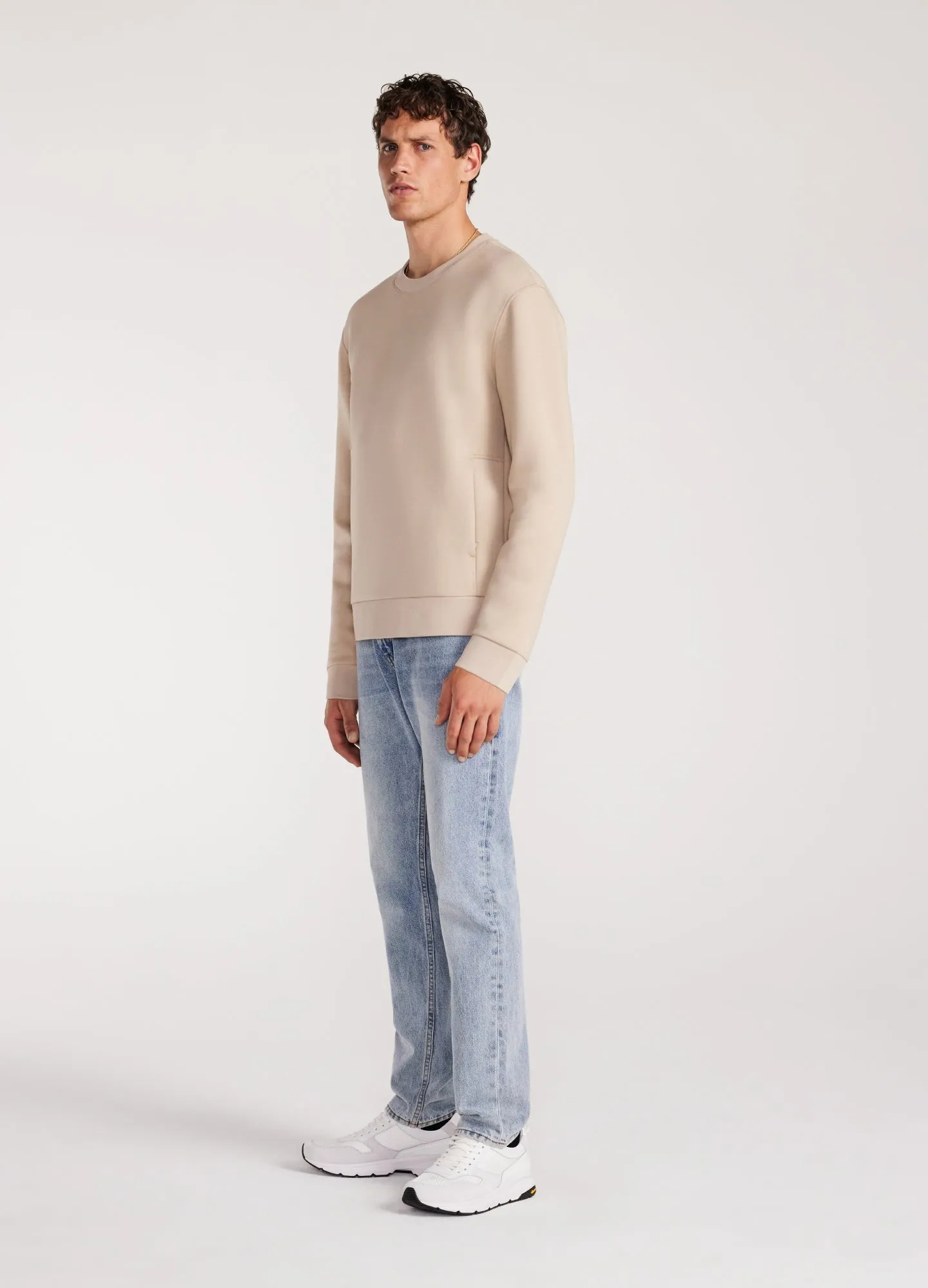 Pocketed Neoprene Sweatshirt Sand