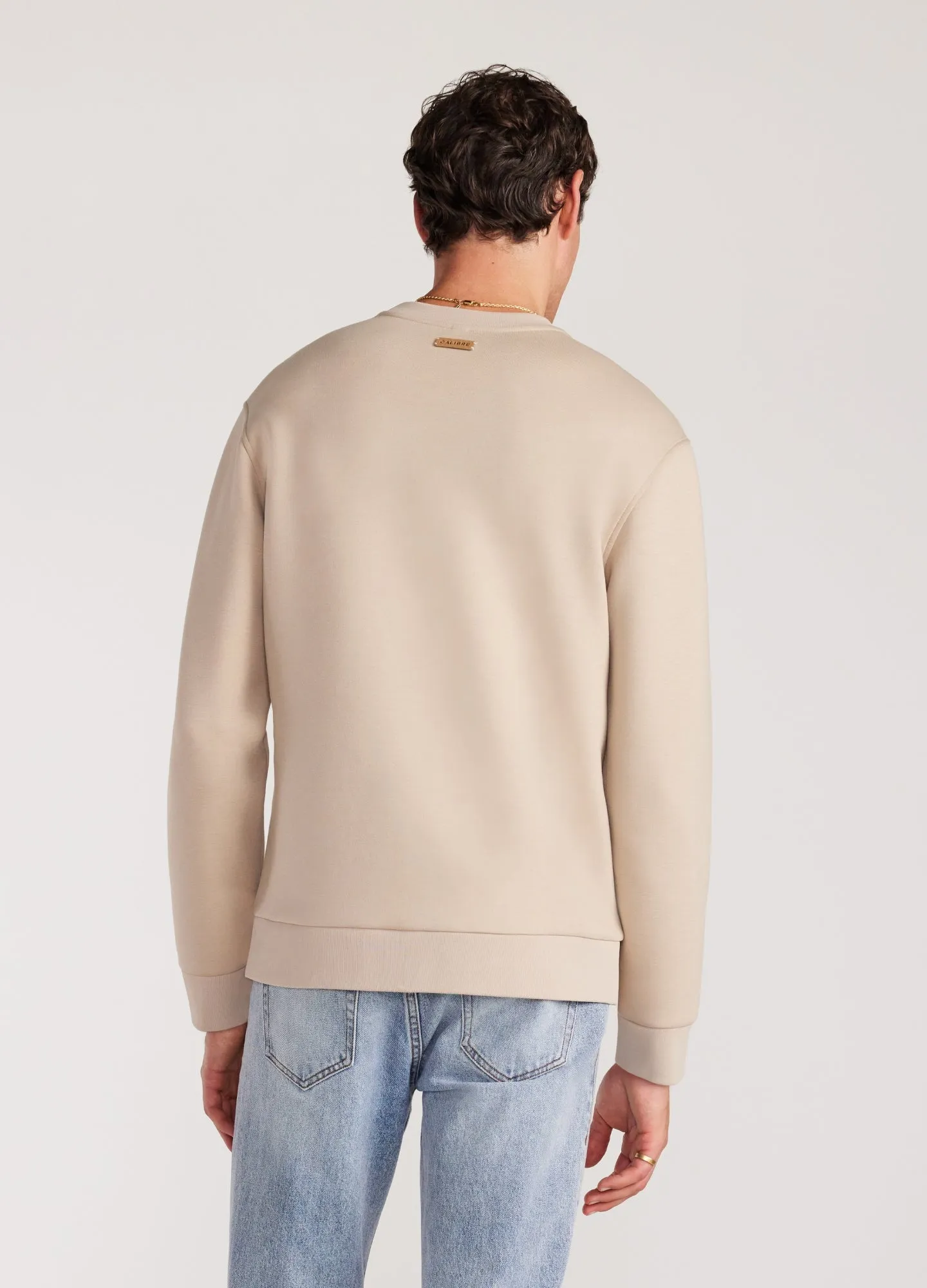Pocketed Neoprene Sweatshirt Sand