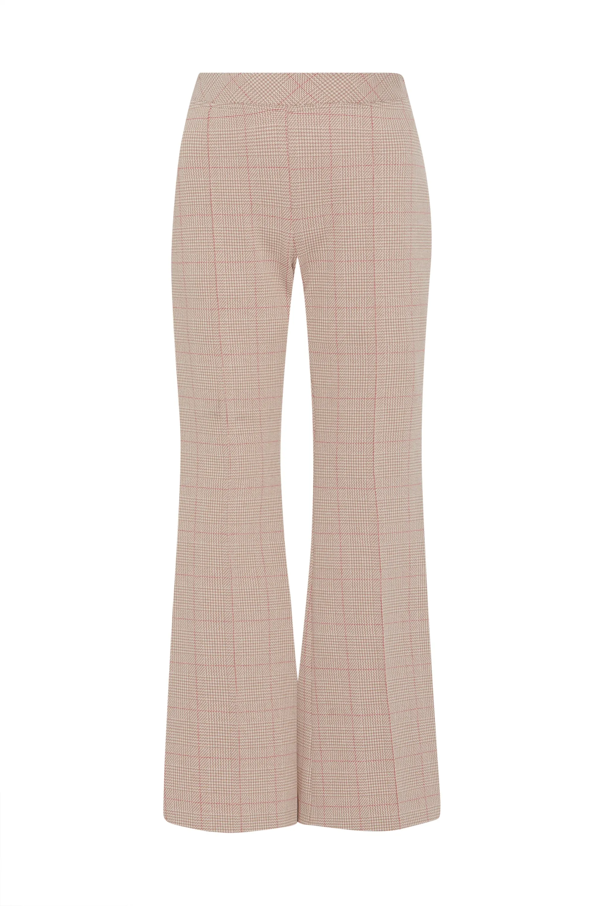 PULL ON CROPPED FLARE - PLAID