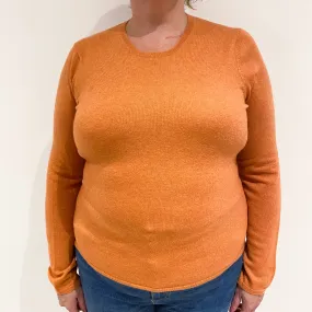 Pumpkin Orange Cashmere Crew Neck Jumper Extra Large