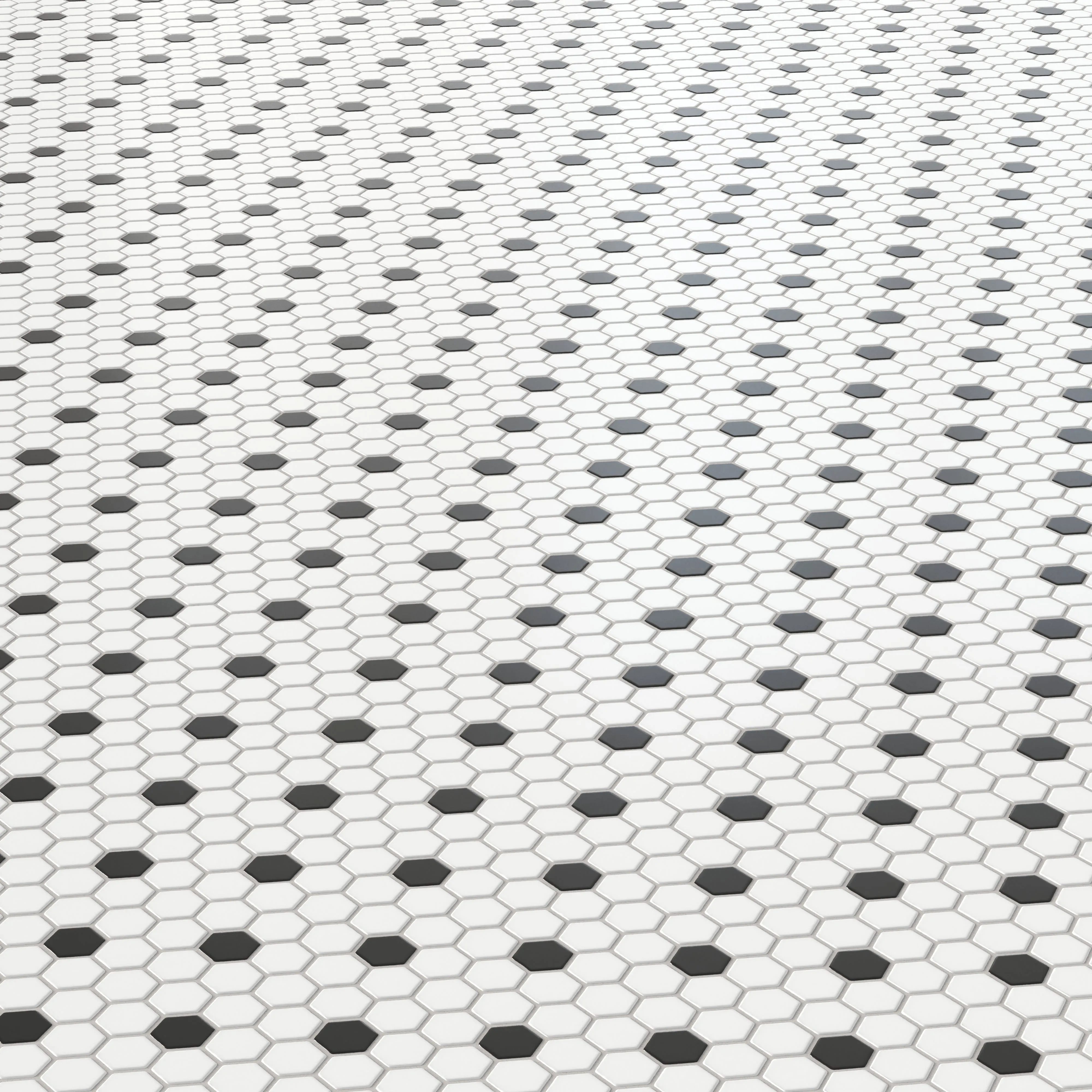 Quinn 12x12 Matte Porcelain 1x1 Hexagon Mosaic Tile in Black & White