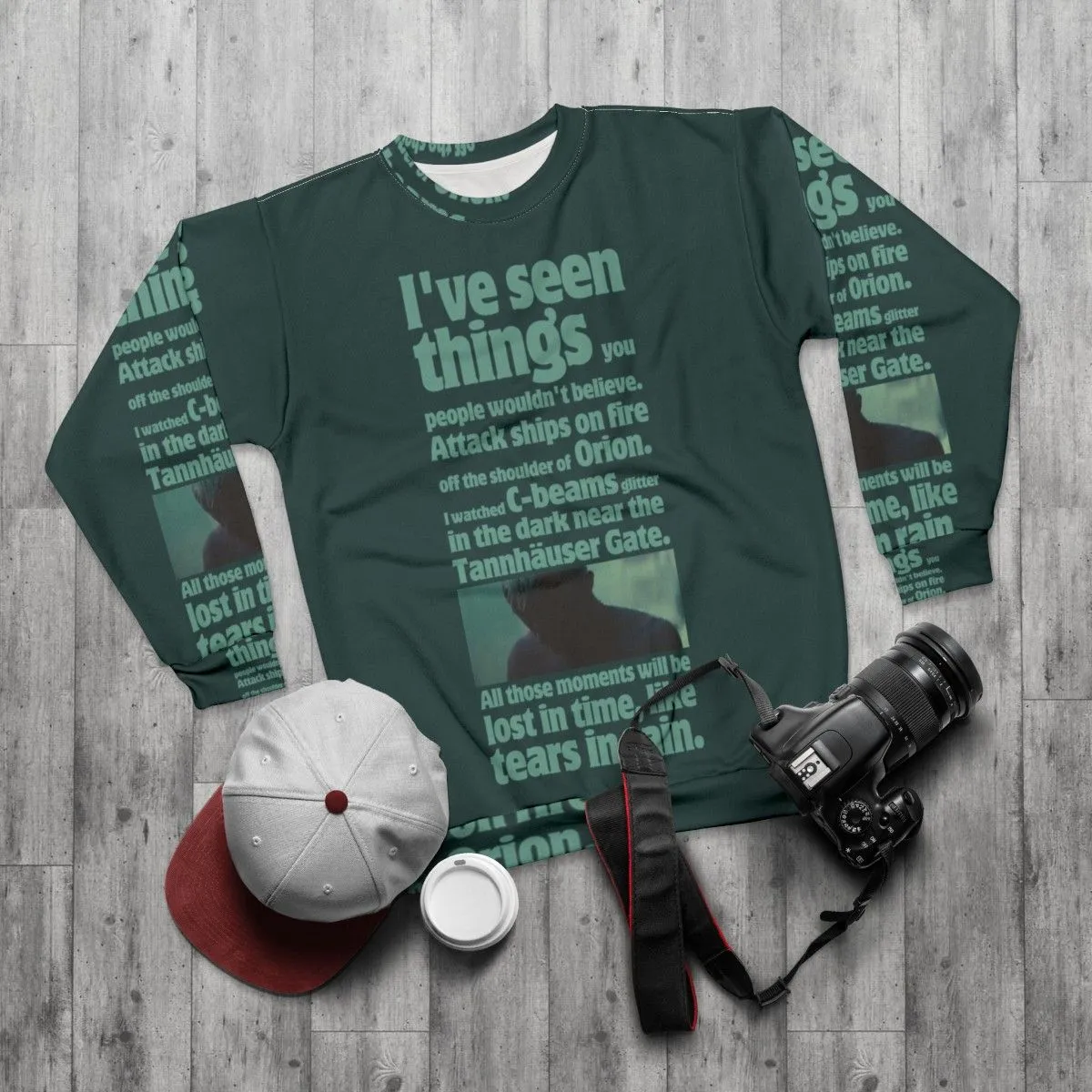 "Like Tears in Rain" Blade Runner Sci-Fi Quote Sweatshirt