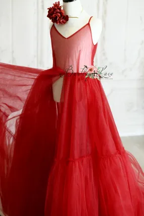 rts new condition "Hillary" - Red - Beautiful boho slip dress- (11-15 year)