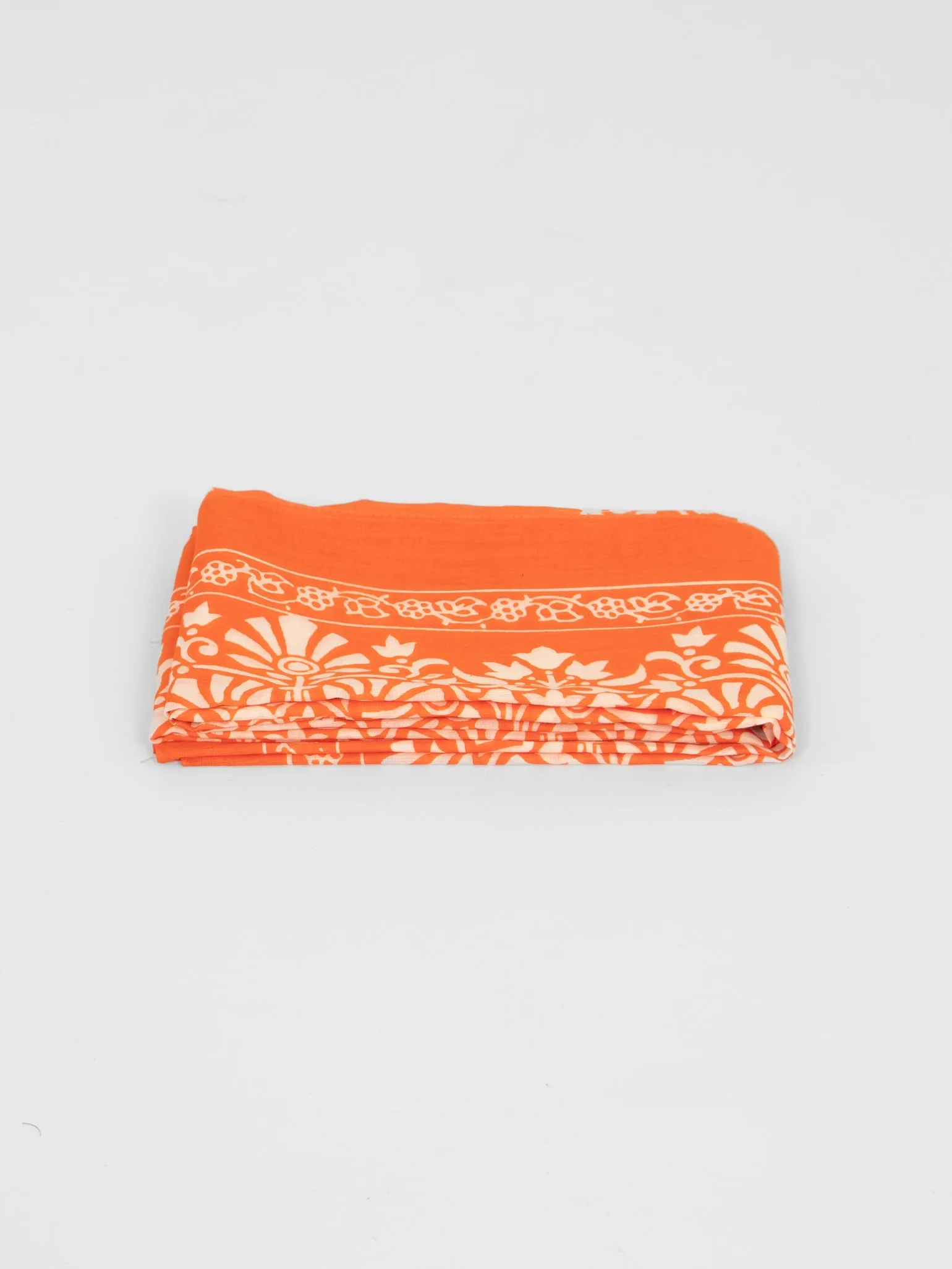 Rue Lightweight Cotton Scarf - Orange, Leaf