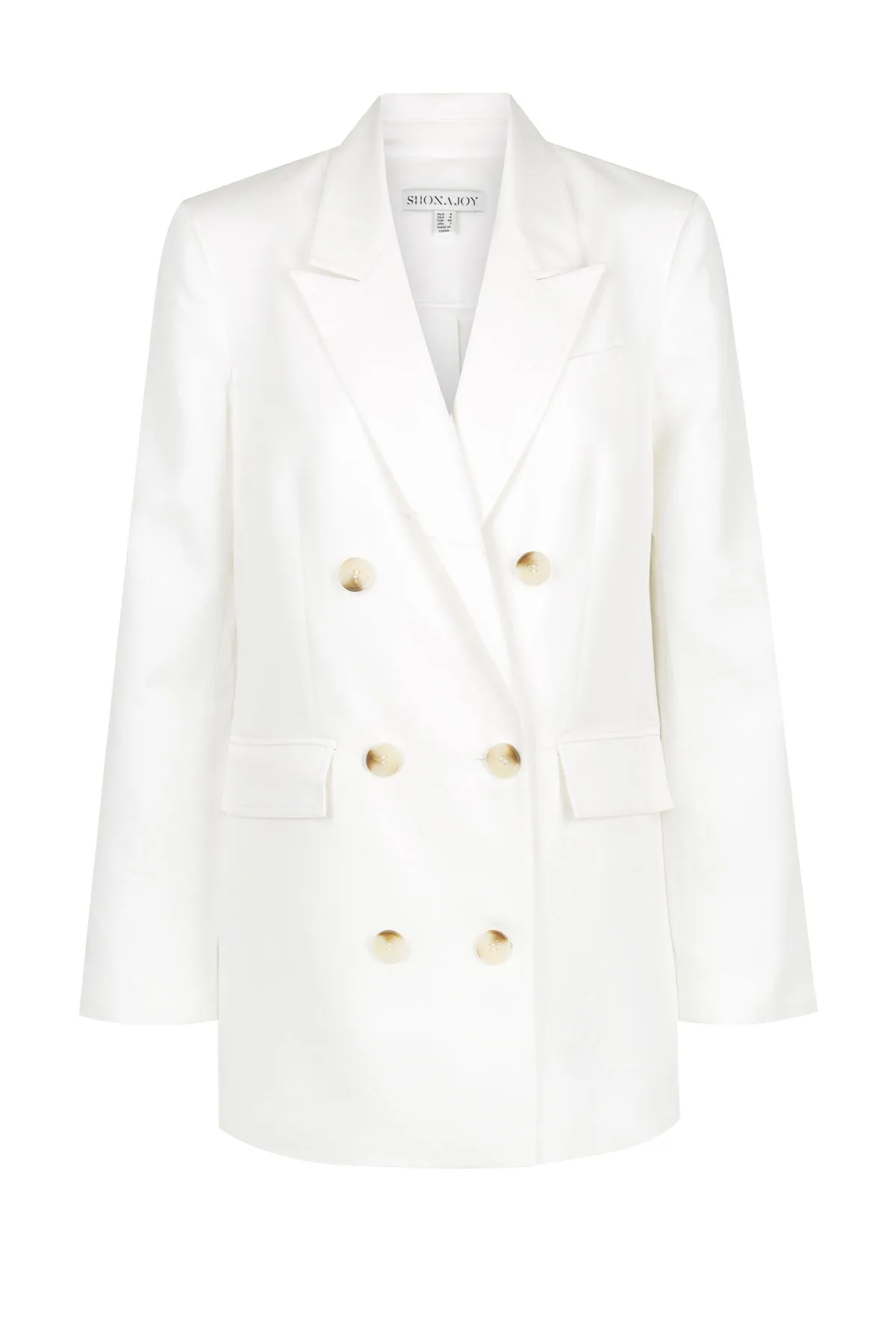 Sara Peak Lapel Blazer in Coconut