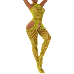 Sexy Female Lingerie with Open Crotch / Erotic Intimate Underwear / Ladies Mesh Bodystocking