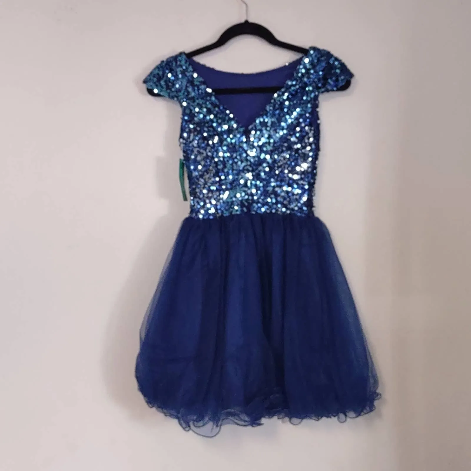 Short Tullle Sequins Homecoming Dress Sarah Bridal Navy